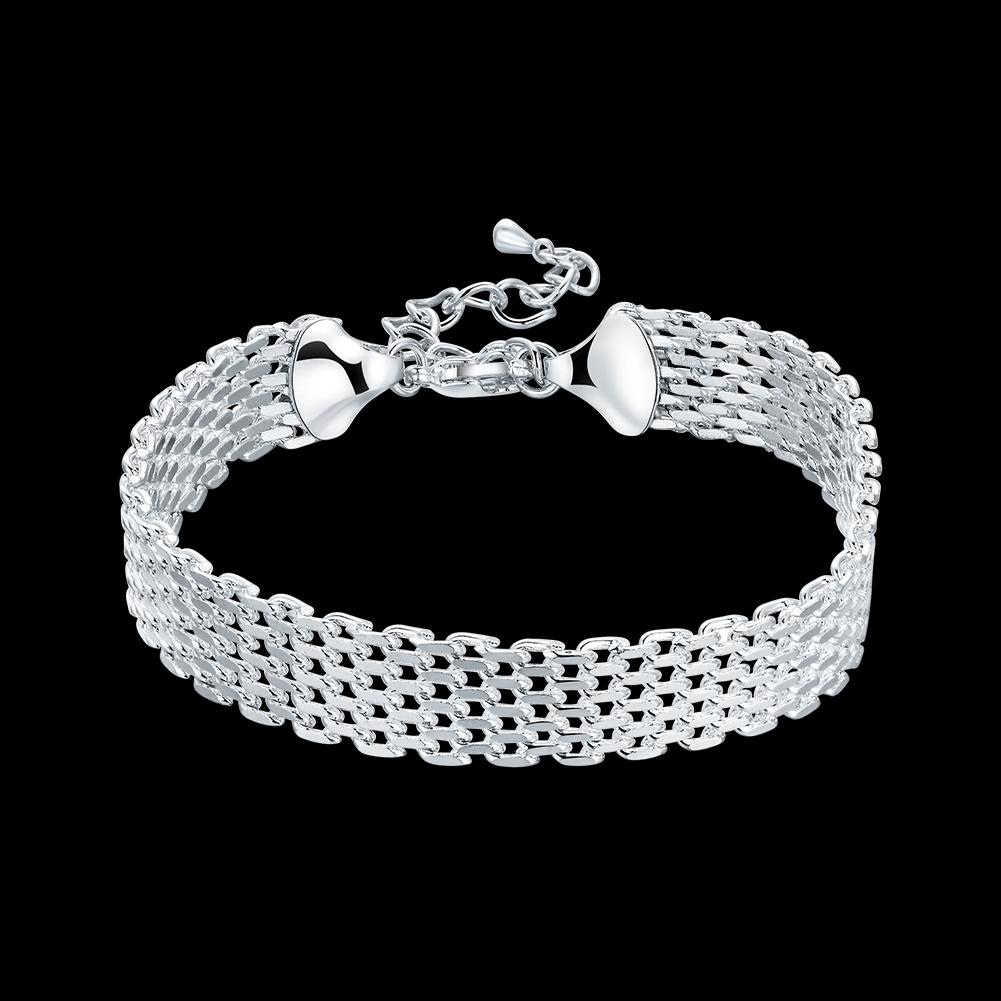 925 Sterling Silver Bracelet Ladies Exquisite Fashion Braided Chain Fashion Ladies Jewelry