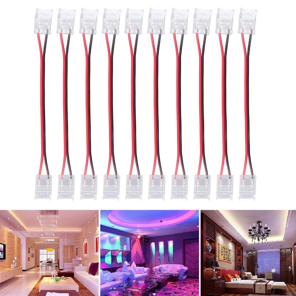 10pcs 8mm/10mm LED Strip Connector 2Pin Jumper Connector Durable Extension Connector For Home
