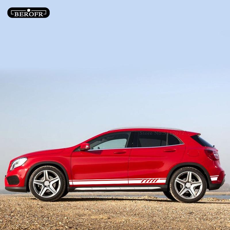 2 шт. Для Mercedes Benz GLA Класса GLA45 AMG X156 GLA200 H247 GLA250 Edition 1 Наклейки Боковые Полосы на Дверь Автомобиля Комплект Кузова Длинная Наклейка