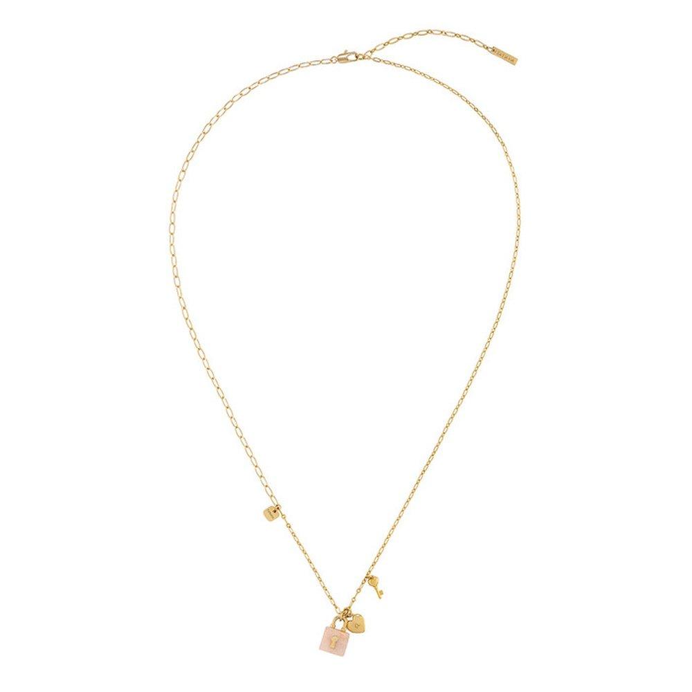 Rose Quartz Lock Heart Long Necklace_Nz1137