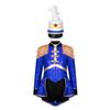 Girls Circus Drummer Costume Long Sleeve Sequined Bodysuit Fringe Epaulet Shoulder Mini Top Hat Accessory