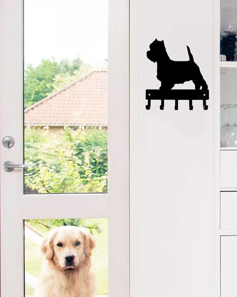 West Highland Terrier Westie Dog Key Rack Hanger - 6 Inch/9 Inch Metal Wall Art Perfect Gift for Westie Dog Lovers