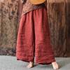 Хлопково-льняные брюки широкие от бедра, свободные, в стиле ретро, литературные, повседневные, свободные, большого размера, длиной до щиколотки, прямые, широкие от бедра, женские