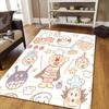 Anpanman Flannel Pattern Square Carpet,Area Rug,Carpet Rug for Living Room Bedroom Sofa Playroom Decor,Non-slip Floor Mat