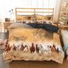 Horse Duvet Cover Set For Kids Teens Adults Bedding Set 3D Steed Print Polyester Comforter Cover Wildlife Animal King Queen Size