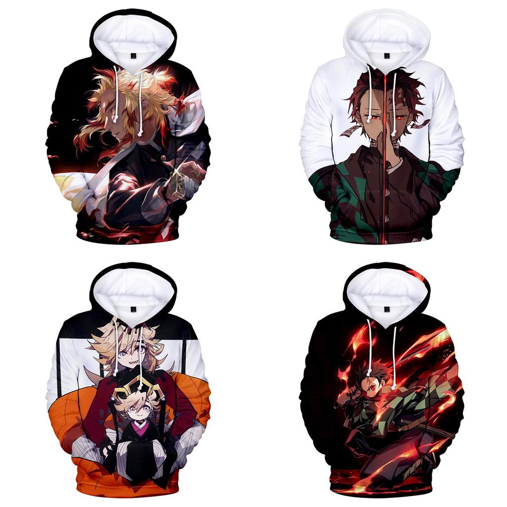 Яркая толстовка с 3D-принтом Demon Slayer Kimetsu No Yaiba для повседневной носки