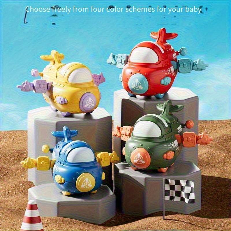 Pair of Airplane Collision Friction Launcher Toys Interactive 2-in-1 Car Toy with 4 Color Options, Durable ABS Plastic, Vibrant Playtime Accessory