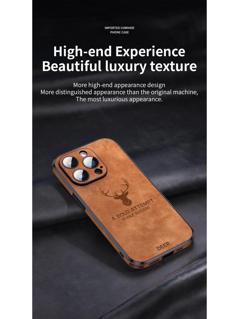 Магнитный кожаный чехол для телефона для iPhone 11-16, совместимый с iPhone 12-15 Pro Max, дизайн с головой лося, японский и корейский стиль