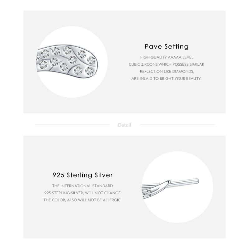 MODIAN Line Abstract Ear Studs 925 Sterling Silver Clear CZ Sparkling Long Stud Earrings For Women Jewelry