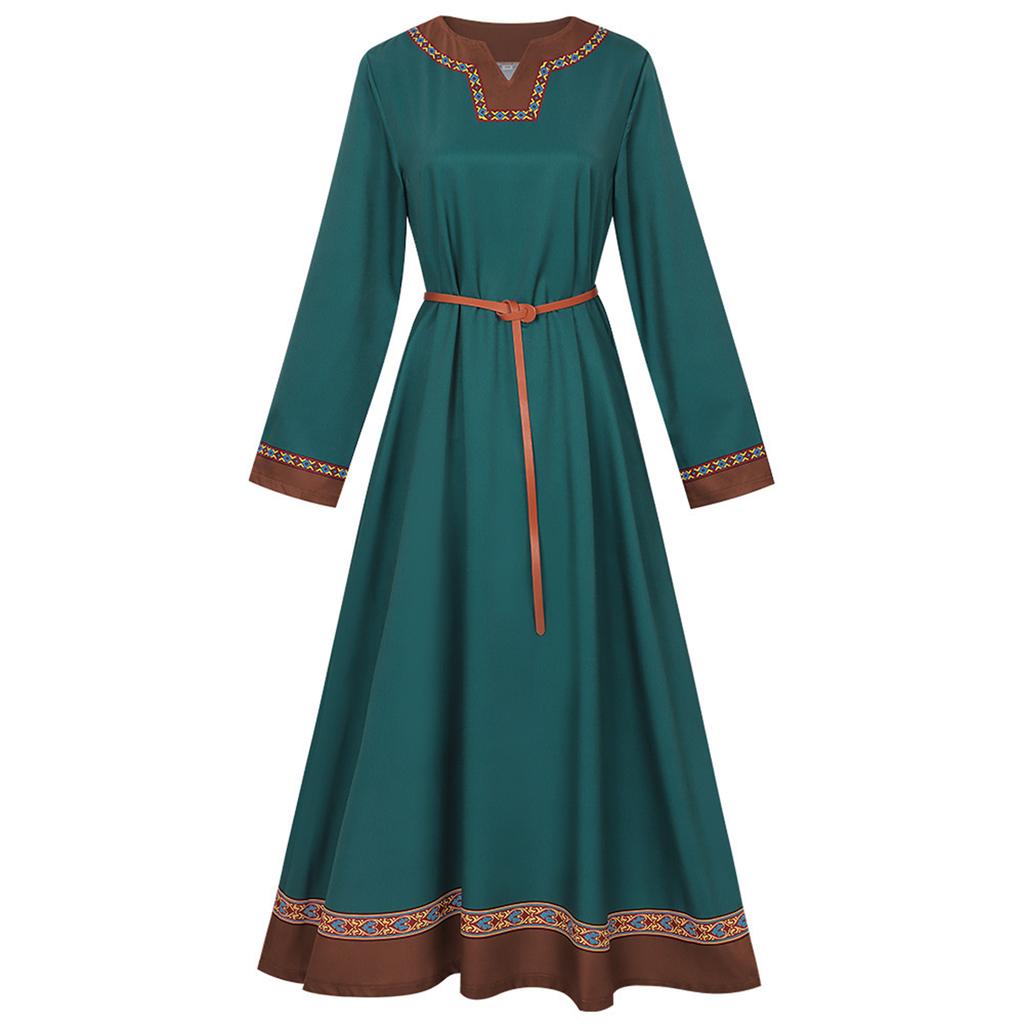 Women's Medieval Viking Dress Renaissance Peasant Linen Underdress Vintage Medieval Renaissance Dress