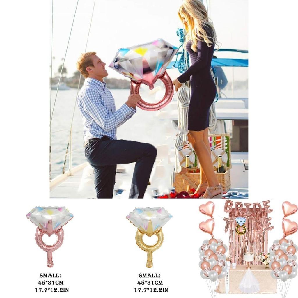 Воздушные шары из фольги в форме бриллианта Кольцо Украшения для вечеринки по случаю помолвки Свадебные принадлежности