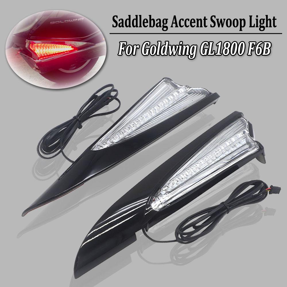 NEW Motorcycle Saddlebag Accent Swoop LED Light Case For Honda Gold Wing GL 1800 GL1800 F6B 2018 2019 2020 2021 Saddlebag Lights