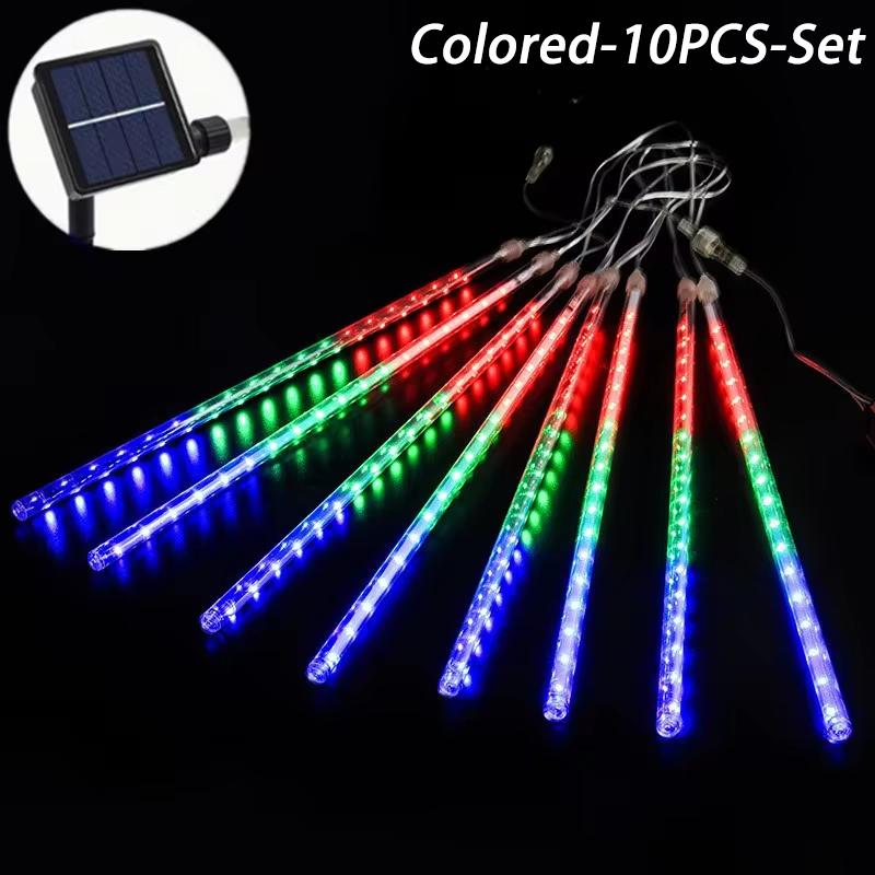 Солнечная светодиодная гирлянда с метеоритным дождем, праздничная гирлянда, водонепроницаемый сказочный садовый декор, уличная светодиодная уличная гирлянда, Рождественское украшение