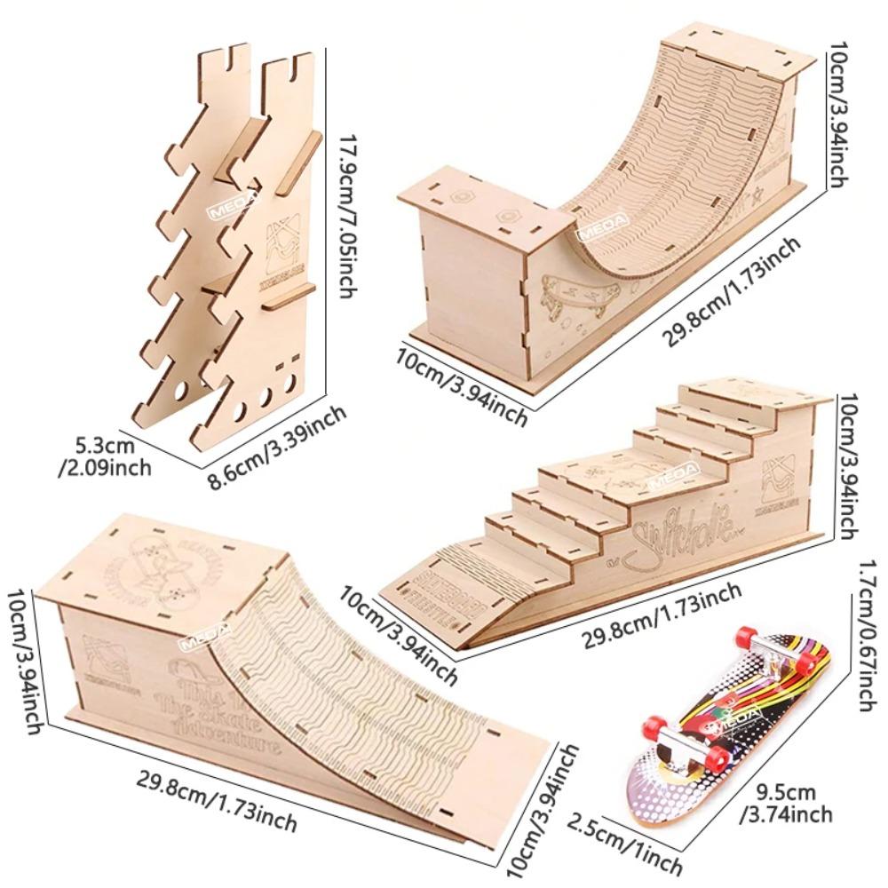 Wooden Finger Skateparks Kits Fingerboards Display Rack Metal Alloy Bridge Plastic Finger Boarding Fingertip Toys Digital Deck