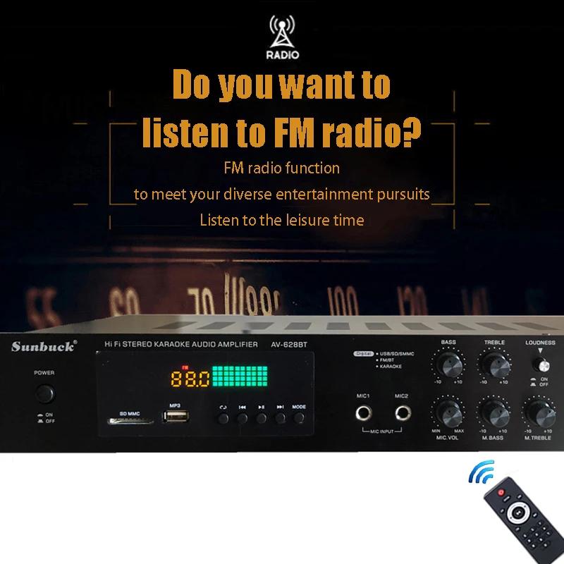 110/220В 555BT Динамический усилитель звука экрана HiFi Стерео Цифровой Bluetooth Усиление Для дома Автомобиля Театра караоке Макс. 2500 Вт