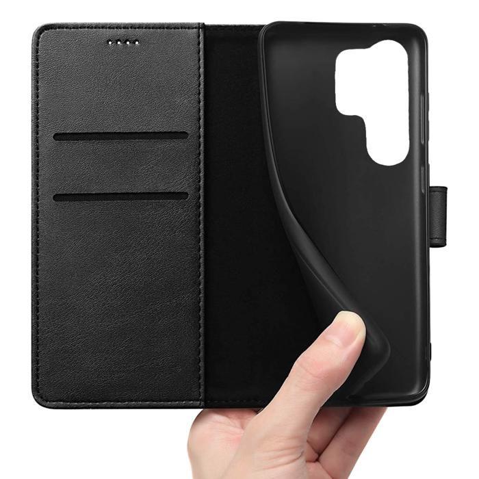 Coque pour Samsung Galaxy S26 ULTRA et 2 Verres Trempé - Portefeuille Noir Rabat Clapet Aimanté Rangement Cartes Phonillico®