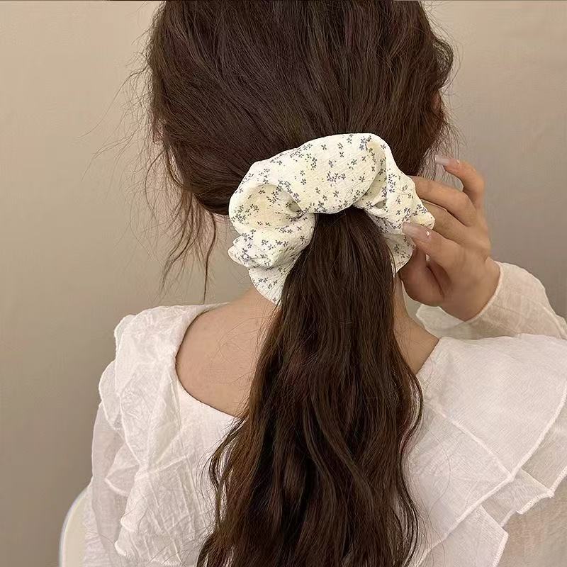 Lace Edge Hair Band, Premium Sense, Large Large Intestine Ring, Hair Tie, Headband, Women'S Summer Hair Rope, Hair Accessories, Bow.