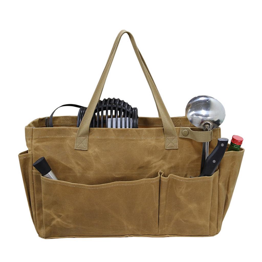 Heavy Duty Canvas Storage Bag for Outdoor Cooking Camping Pots Large Capacity Waterproof with Convenient Carry Handle