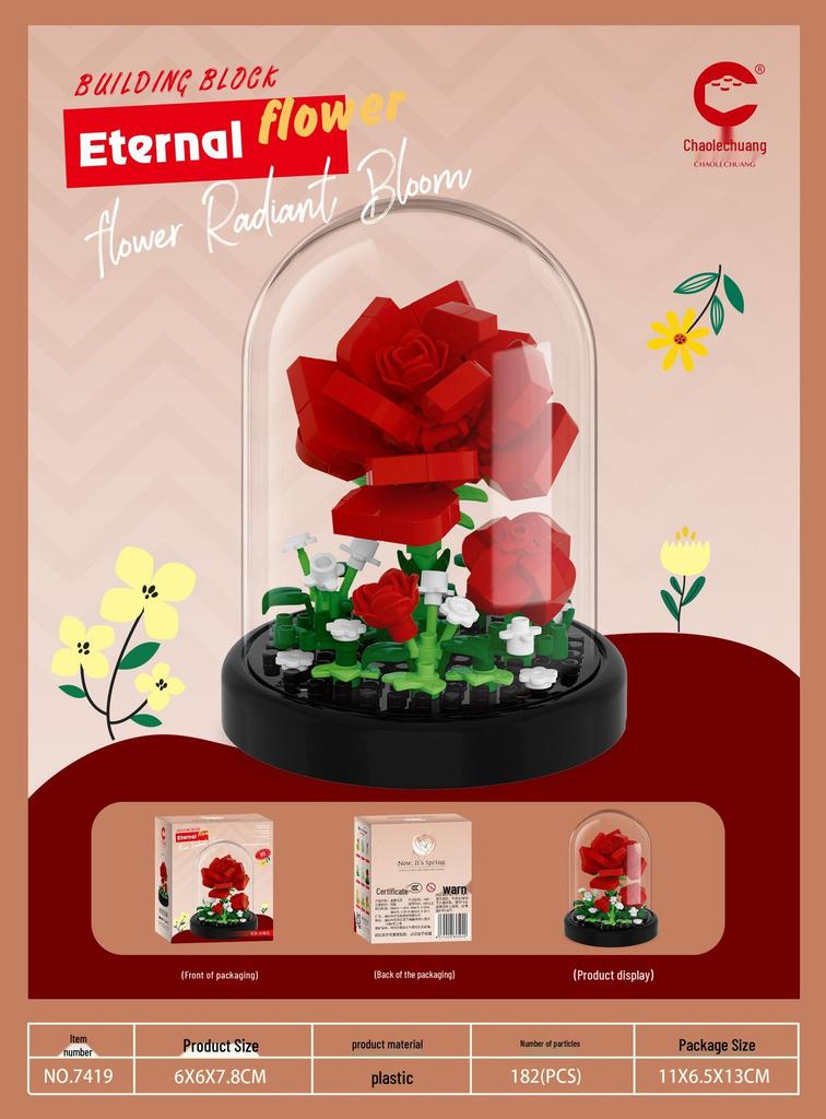 Succulent Building Blocks Toy Set for Girls - Compatible with Leji, Small Particle Potted Plants & Flowers Assembly