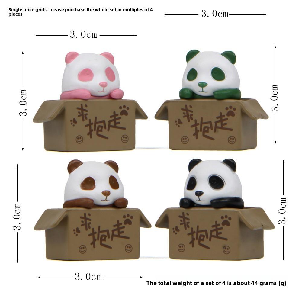 Animal Panda Pvc Figurine Set With Cardboard Box Style For Kids And Collectors