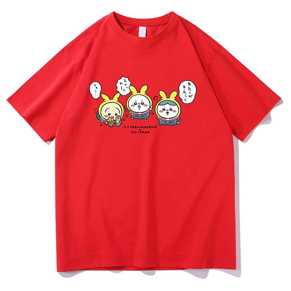 Kawaii Chiikawa T Shirt Unisex  Harajuku Graphic T-Shirt Unisex Japanese Anime Cartoon Casual Sand Cotton Tees Shirts Korea Clothes