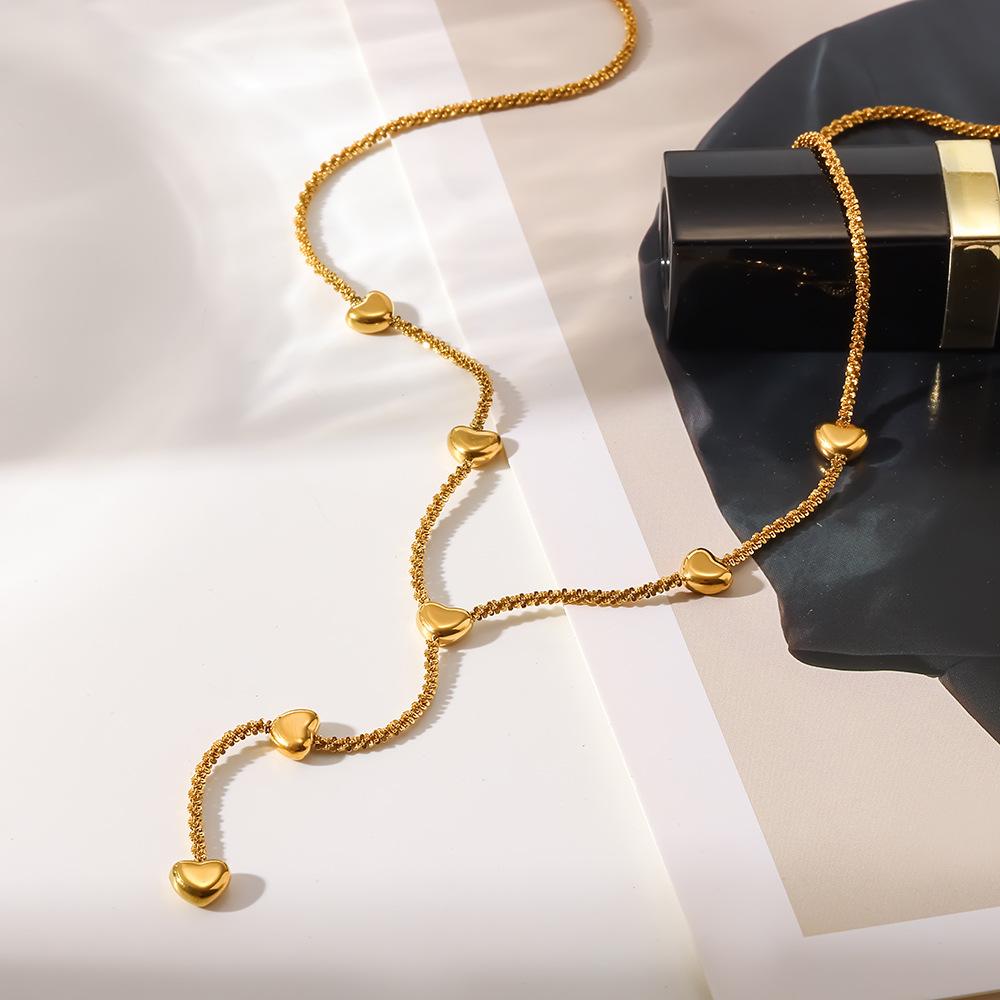 Горячая Распродажа Ожерелье с Кисточкой Любовь 18K Золото Нержавеющая Сталь Водонепроницаемые Украшения Нишевая Легкая Роскошь Y-образная Цепочка на Шею Аксессуары Женские