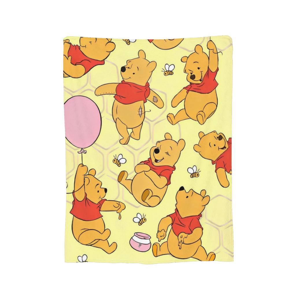 Bear Cartoon Winnie the Pooh Blankets Flannel Awesome Soft Throw Blankets for Bedding Lounge Summer,