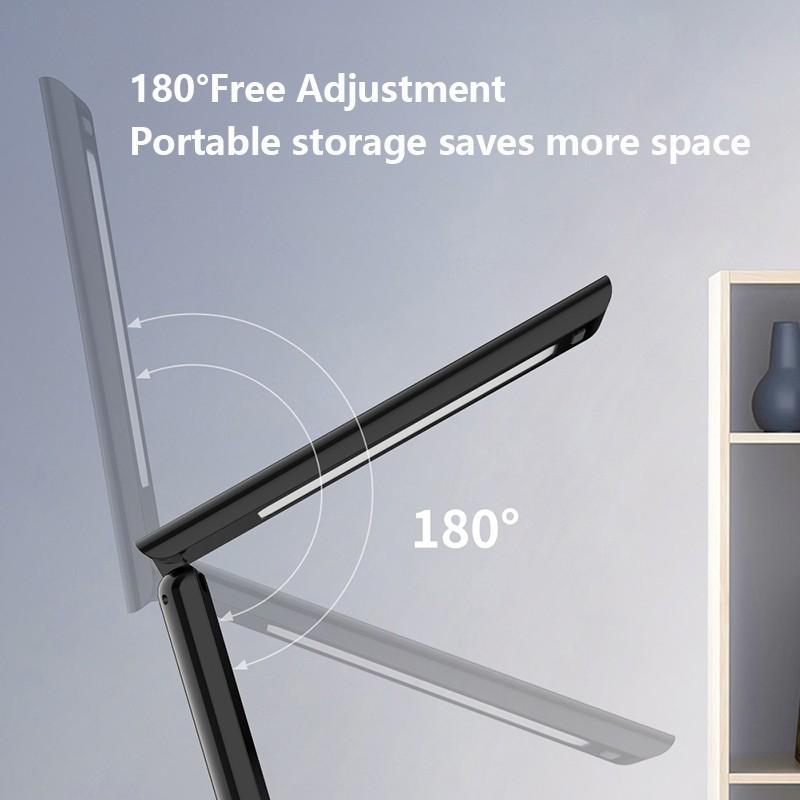 Беспроводное зарядное устройство для телефона, настольная лампа со светодиодным дисплеем времени, будильник, лампа для защиты глаз, светодиодная складная настольная лампа