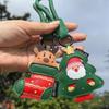 Green Strap Christmas Keychain Charm Cute Pendant Elk Key Ring Santa Claus Keychain  Luggage Tag