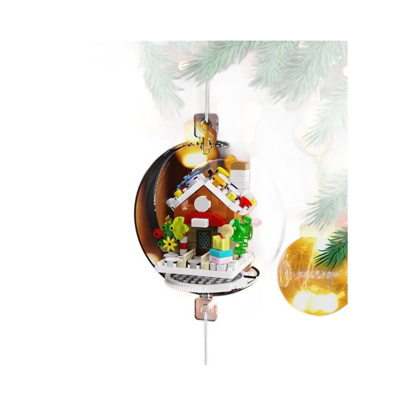 Santa Claus wreath sled decorative pendant, children's educational DIY building block toy, creative gift