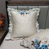 Light Luxury Embroidered Satin Long Staple Cotton Square Cushion Pure Cotton Cushion Cover Cotton Pillow Head Pillow, Pillowcase 60 * 60