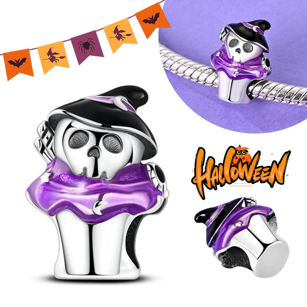 Хэллоуин Вечеринка Медный Светящийся Скелет Гроб Подвеска Бусины Подходят Браслет-шарм Для Изготовления Ювелирных Изделий Женские Подарки