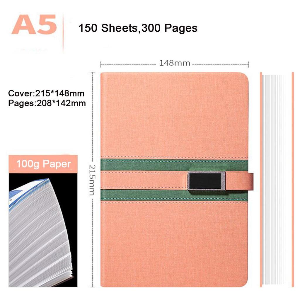 Деловой блокнот формата А5, книга для записи совещаний, рабочая тетрадь, ежедневник, студенческие заметки, дневник, 150 листов, 300 страниц