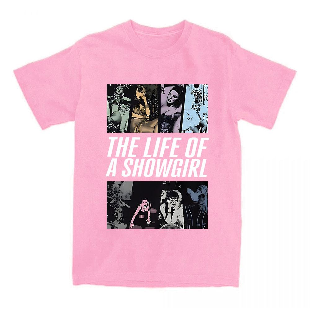 Album The Life of A Showgirl Printing T-shirt Short Sleeve Cotton O-neck Tshirts Casual Unisex Streetwear Women Men Clothing Tee
