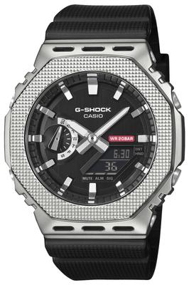Casio Серебряные часы с металлическим корпусом, изготовленным из экологически чистых материалов G-Shock GM-2100M-1A Мужские,