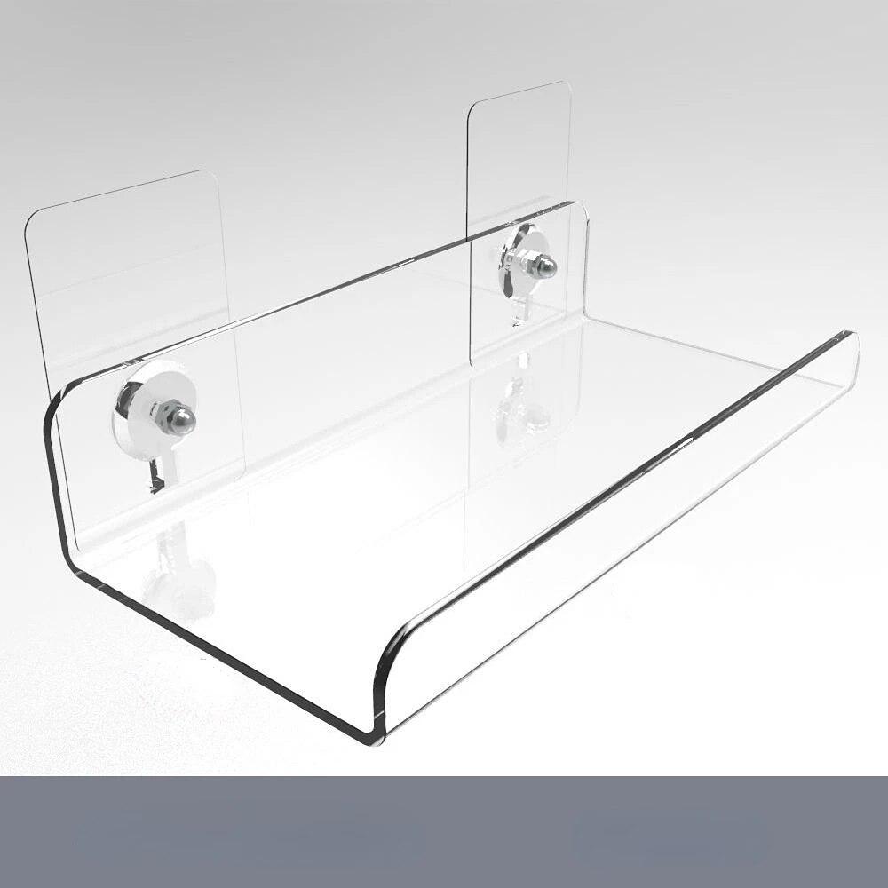 Настенная полка для ванной комнаты, акриловая, без сверления, прозрачная полка для унитаза, подвесная перегородка, без перфорированного держателя, кухонные полки