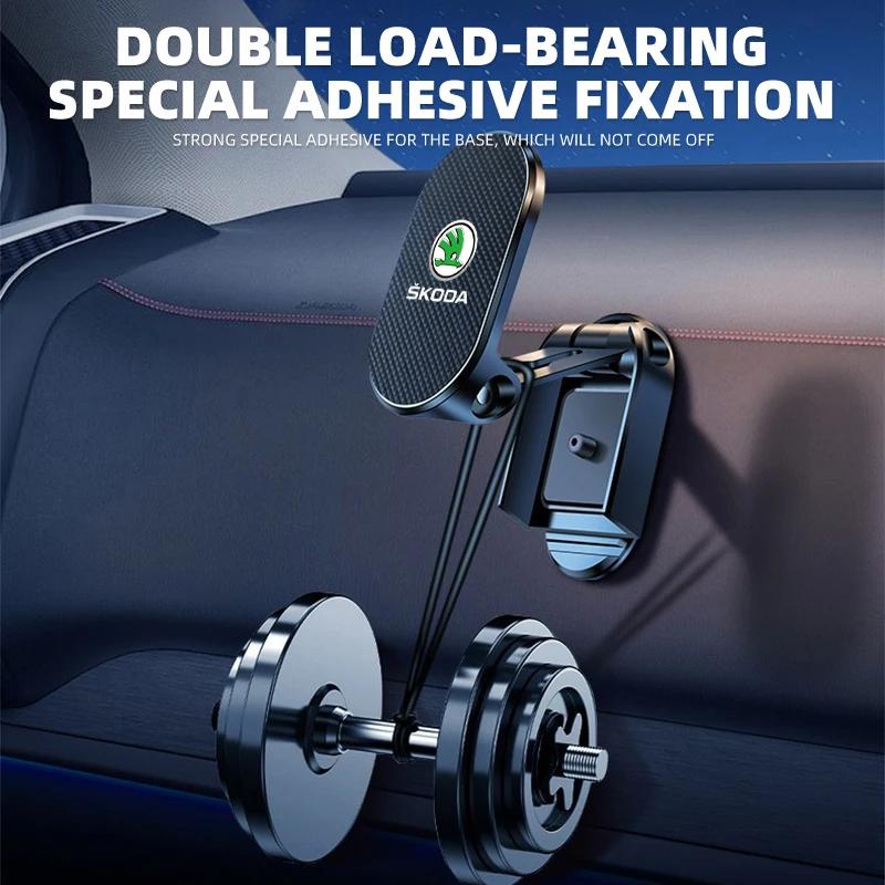 Magnetic Car Phone Holder Foldable Phone Stand For Skoda Octavia MK2 MK1 2 3 A5 A7 A8 Fabia Karoq Superb Rapid Kamiq Scala CB4