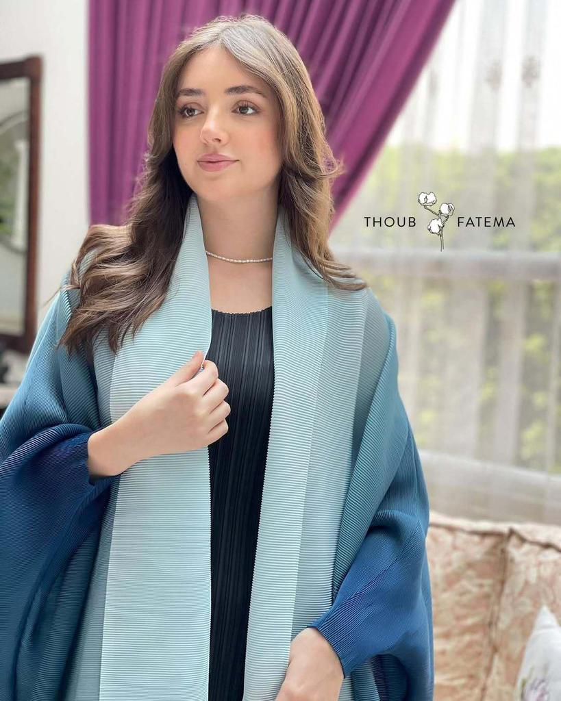 Женское весеннее пальто большого размера с рукавами «летучая мышь» с градиентом - Модное длинное кимоно в стиле Мияке