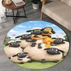 1PC Sheep Friends Adventure Round Rug, Non-slip Chair Mat, Home Decor, Circle Carpet Perfect for Office, Bedroom, Living Room,Christmas gift