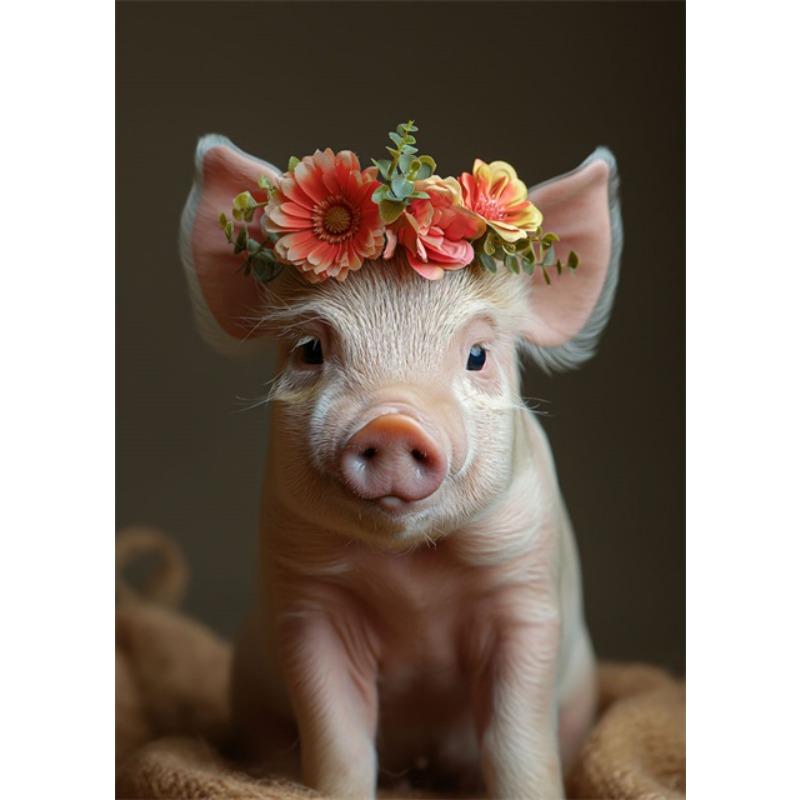 Детские животные кролик коза свинья собака лошадь овца цветок корона холст постеры и принты настенные художественные картины для дома декор детской комнаты