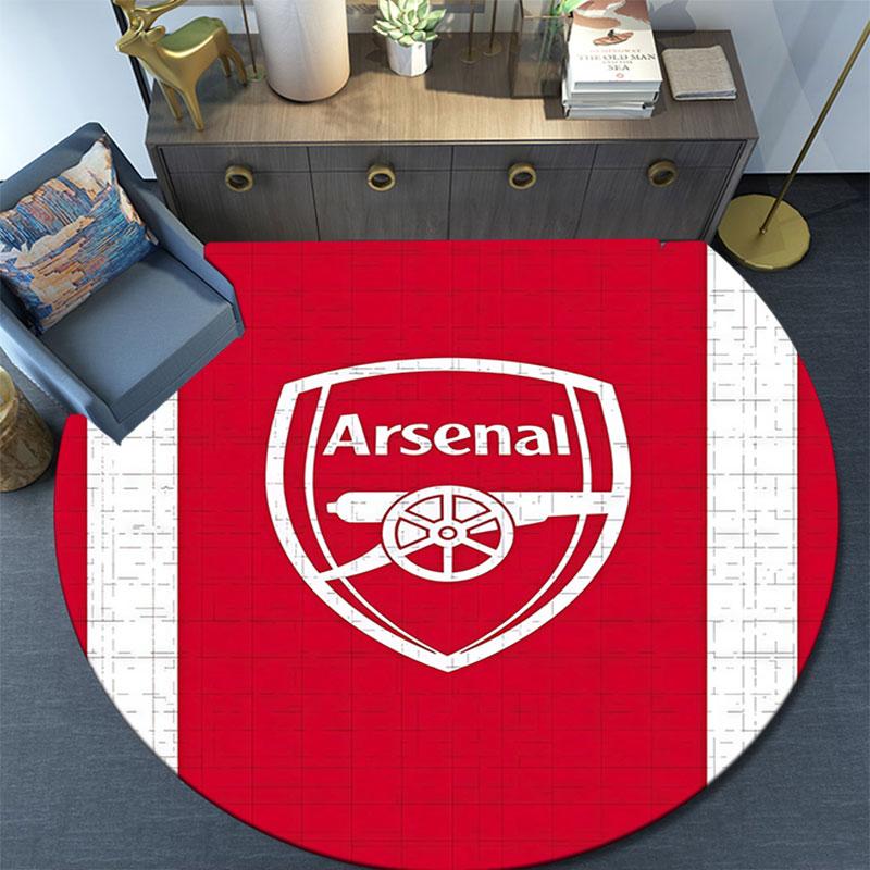 Arsenal pattern round rug,Carpet Rug for Living Room Bedroom Playroom ,Non-slip Floor Mat,Holiday Gifts and Birthday Gifts.