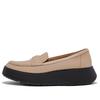 Лоферы КОЖАНЫЕ ЛОФЕРЫ НА ПЛАТНОЙ ФОРМЕ Latte cm [Fit Flop] F-MODE PADDED-DETAIL женские бежевые/черные 22.0