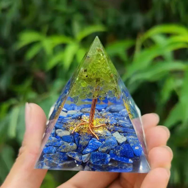 Пирамида, аметист, перидот, инструмент для медитации, лечебный кристалл, энергосберегающий кварц, украшение для дома, ремесла