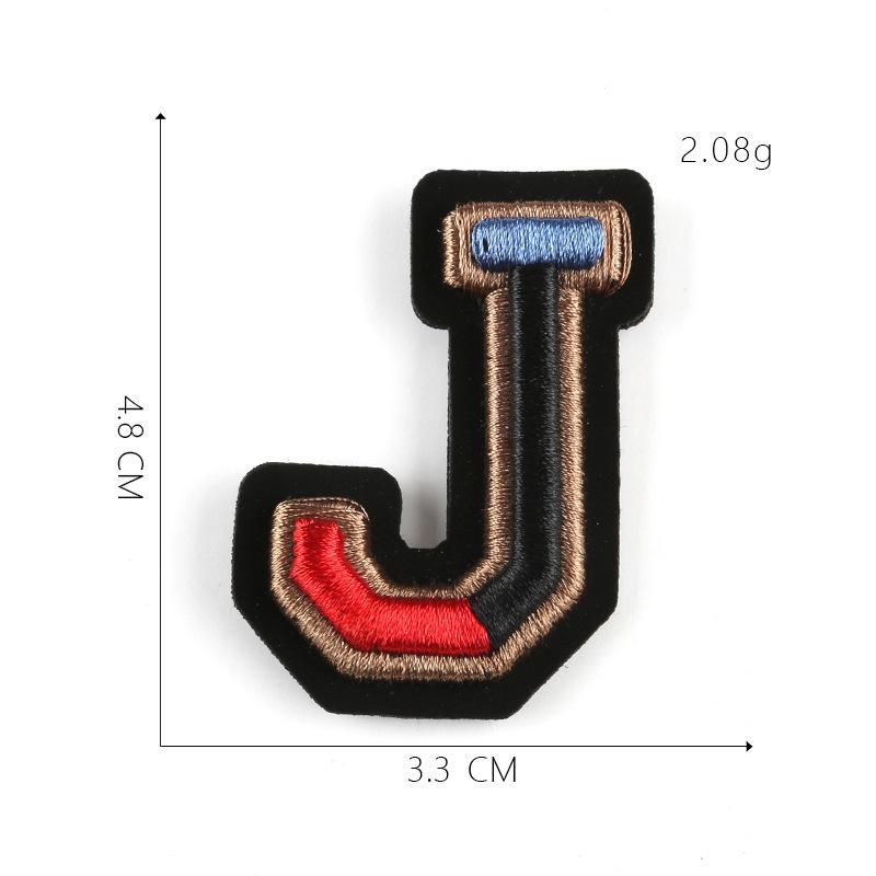 Duoku Embroidery 26 English Letters Three-Dimensional Embroidery Hat Emblem Badge Ironing Velcro Patch Clothing Accessories Cloth Sticker