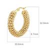 Vintage Corn Chain Stainless Steel Earrings Exaggerated Circle 18K Gold Premium Women's Earrings