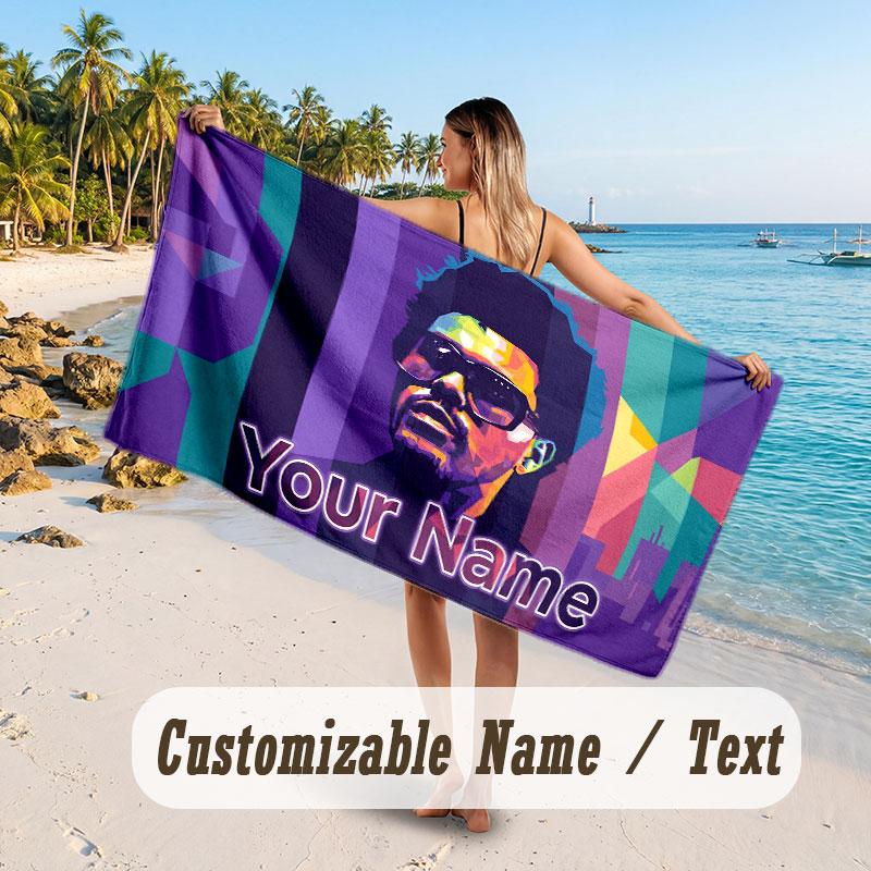 Custom Name Large Beach Towel,The Weeknd Quick Absorbent Towel For Outdoor Travel Poolside