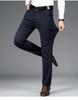 Men's Autumn/Winter Casual Business Trousers: Solid Color, Elastic Waist, Non-Iron, Anti-Wrinkle, Straight Fit.