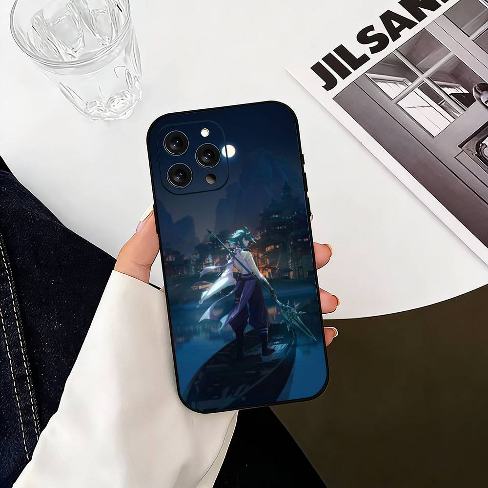 G-Genshin Impact Чехол для телефона Сяо Для iPhone 17, 16, 15, 14, 13, 12, 11 Plus, Pro Max, Другие Мягкий Черный Чехол