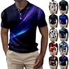 Men's Summer Printed Golf Shirt Botton Short Sleeve Top Men's Casual Fashion Shirt