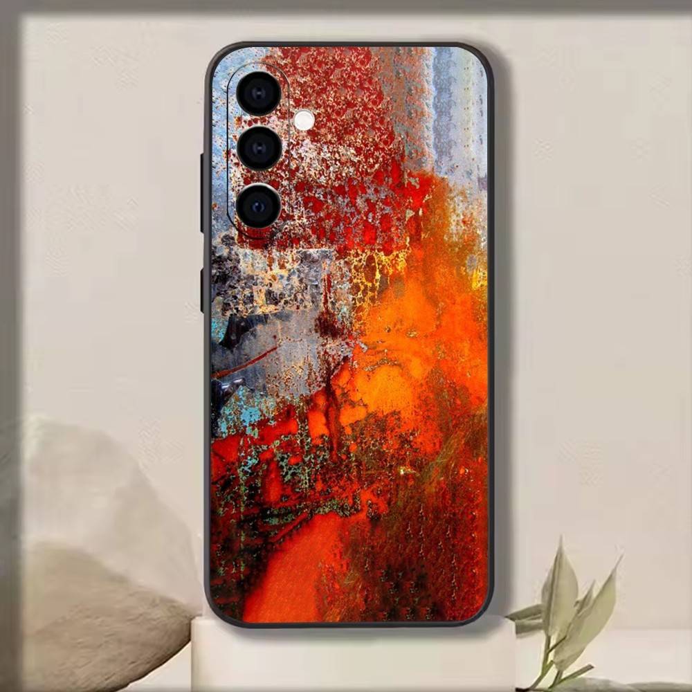 Rust Beauty Phone Case Black Silicone Soft For Samsung Galaxy A73,A72,A71,A70,A53,A52,A51